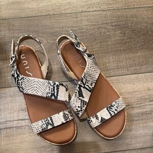 Unisa Snake Print Sandals with Adjustable Strap